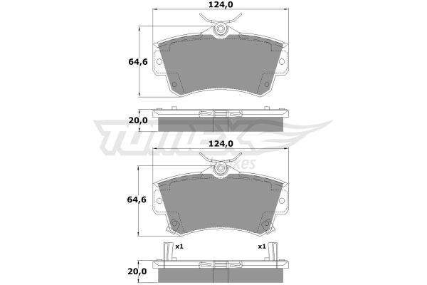 TOMEX BRAKES Piduriklotsi komplekt,ketaspidur TX 14-97